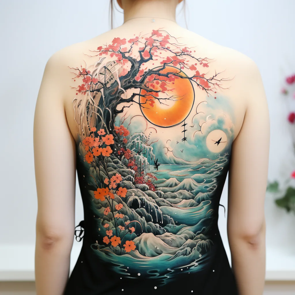 Tattoo Wave Backpiece
